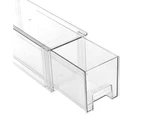 2x Boxsweden Crystal Stackable Slim 35cm Drawer Home/Office Organiser w/ Handles