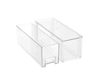 2x Boxsweden Crystal Stackable Slim 35cm Drawer Home/Office Organiser w/ Handles