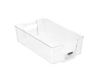 3x Boxsweden Crystal 37cm Stackable Basket Container Fridge/Pantry Organiser