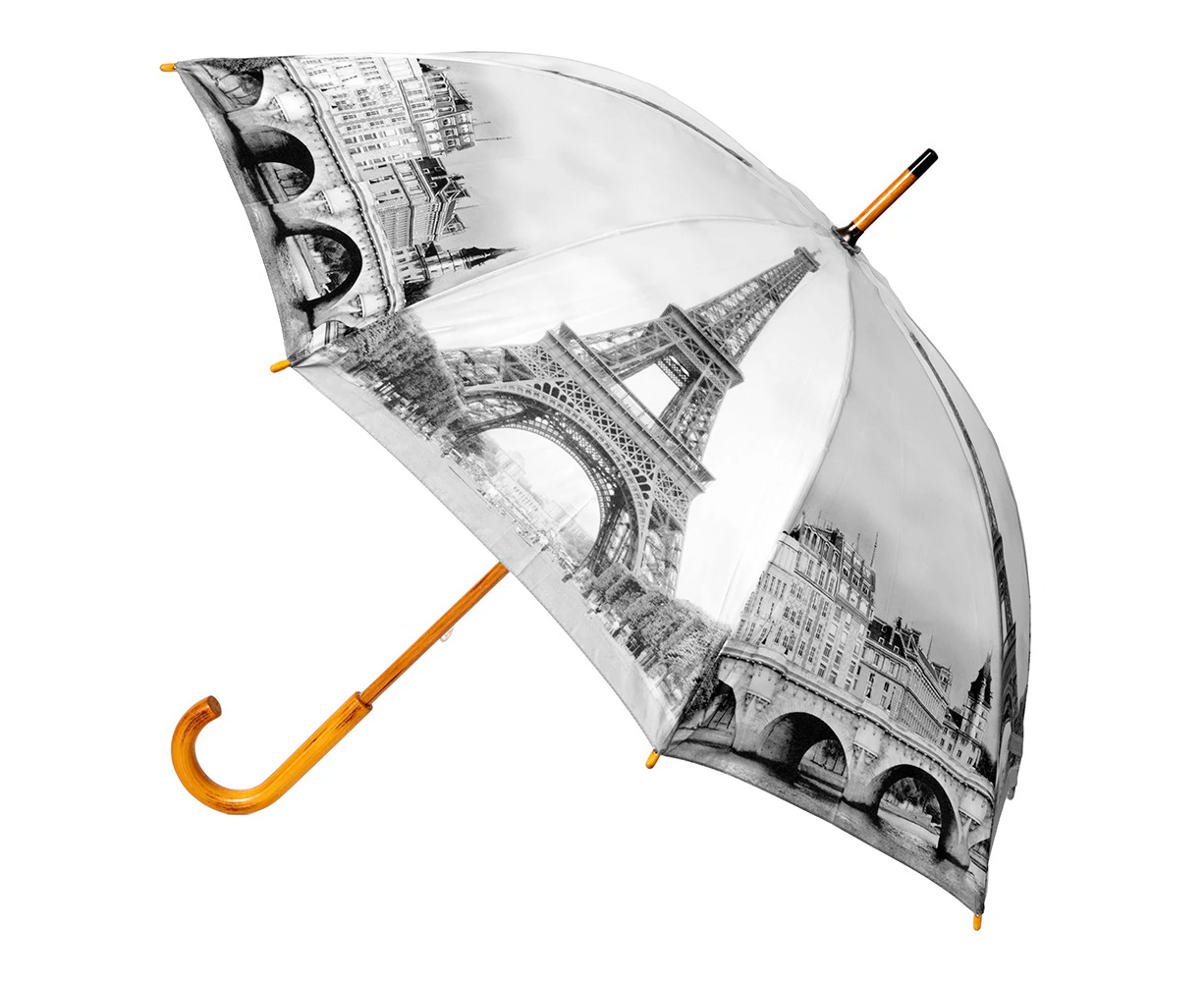 Clifton Women's Walking 103cm Wood Handle Windproof Umbrella Sun Shade Paris