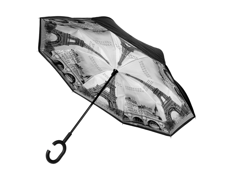 Clifton Outside-In Reverse Cover 107cm Shade Windproof Inverted Umbrella Paris