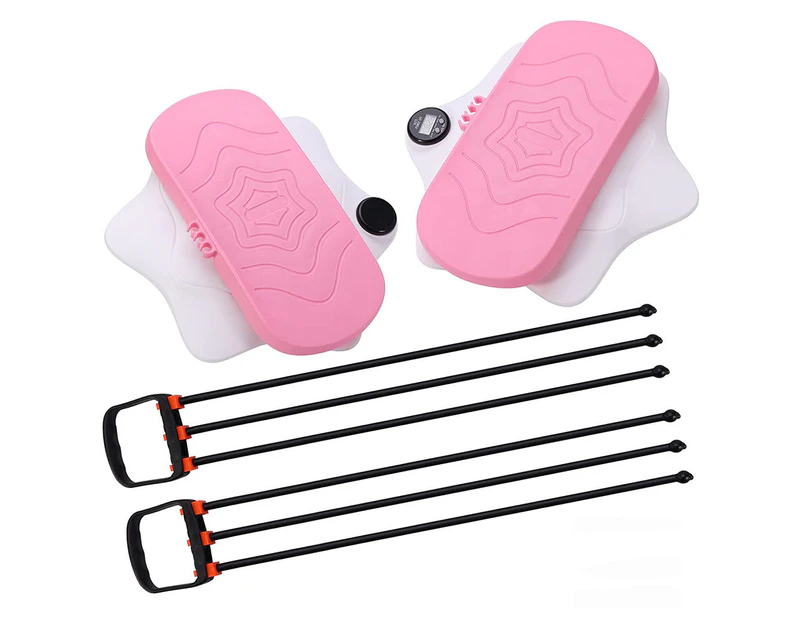 Waist Twist Plate with Handle and Counter, Core Waist Twist Plate Balance Plate for Thin Waist(Pink) - Pink