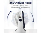 Desk Fan Small Table Fan with Strong Airflow Rechargeable Battery Operated Portable Fan 3 Speeds Adjustable Head 360°Rotatable Mini Personal Fan - Royal blue