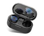 Wireless Earbuds Bluetooth 5.0 Earbuds with 500mAh Charging Case LED - Black
