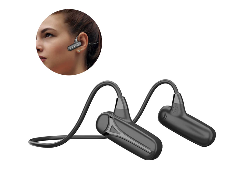 Open ear wireless bone conduction headphones with bluetooth 5.0 - Black