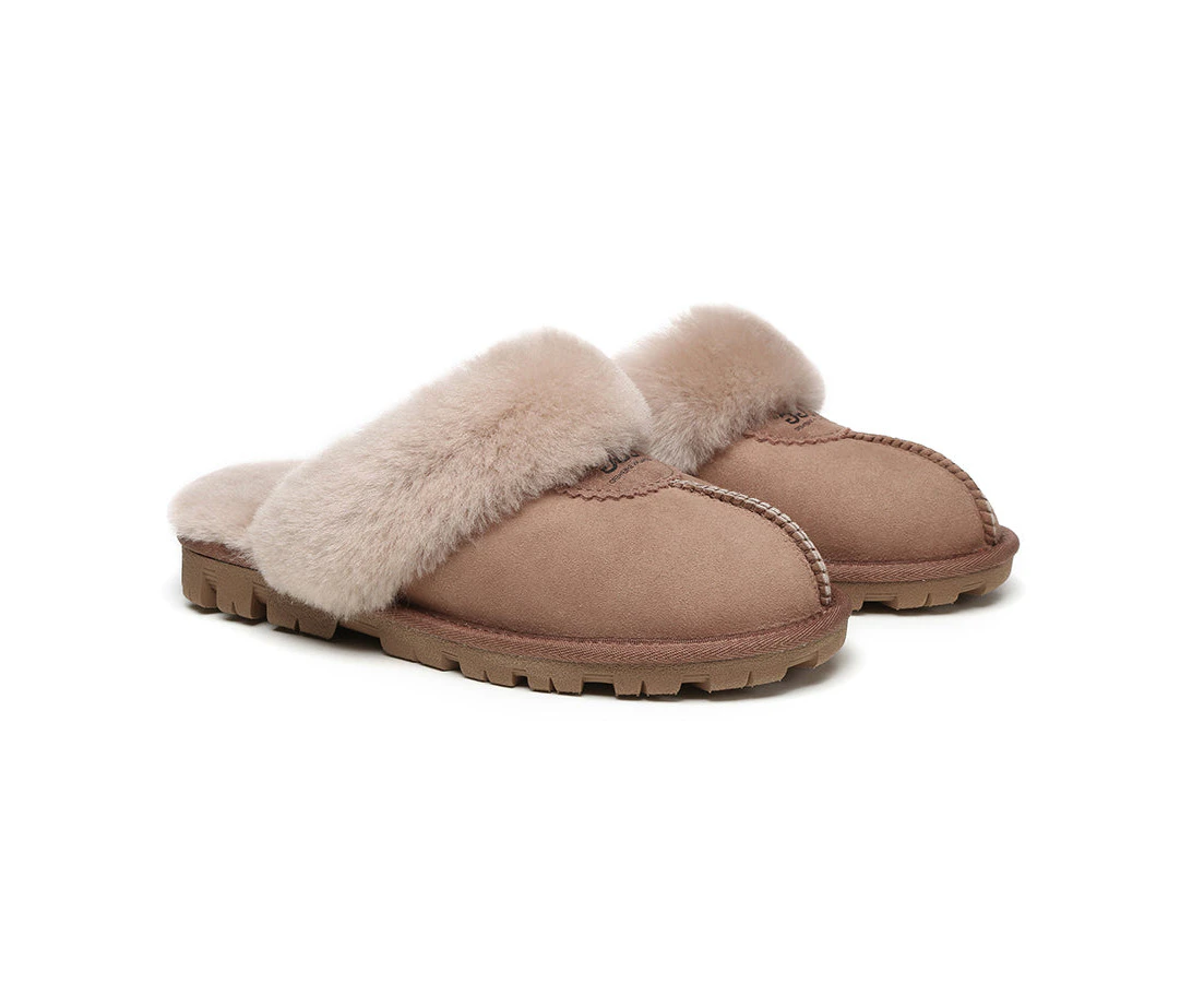 Australian Shepherd(R) UGG Slippers Double Face Sheepskin Unisex Waffle Scuff - Caramel