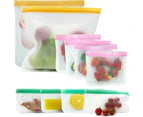 Reusable Food Storage Bags 8 Pack - BPA FREE Leakproof Freezer Bags