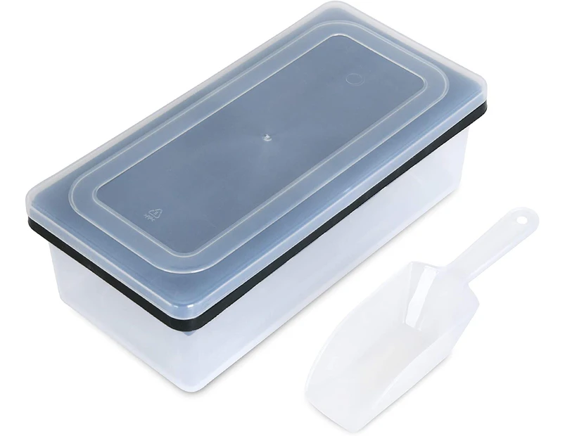 Ice Cube Tray With Lid and Bin|44 Silicone Ice Tray| Flexible Safe Ice Cube Molds Comes with Ice Container, Scoop and Cover