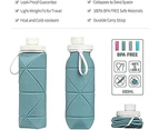 Collapsible Water Bottle Reusable Leakproof Silicone Water Bottles,Green