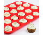 Non Stick Silicone Mini Muffin & Cupcake Baking Pan 24 Cup , BPA Free, Silicon & Dishwasher Safe Bakeware