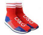Dolce & Gabbana Blue Red Sorrento Logo Sneakers Socks Shoes