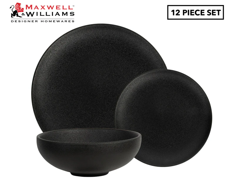 Maxwell & Williams 12-Piece Caviar Dinner Set - Black
