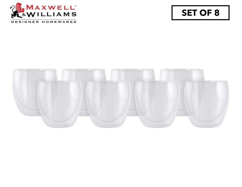 Set of 8 Maxwell & Williams 250mL Blend Double Wall Cups
