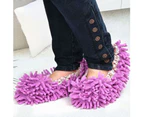 Multifunctional House Floor Polishing Dust Cleaning Mop Slipper Lazy Shoes Cover-Purple - Purple