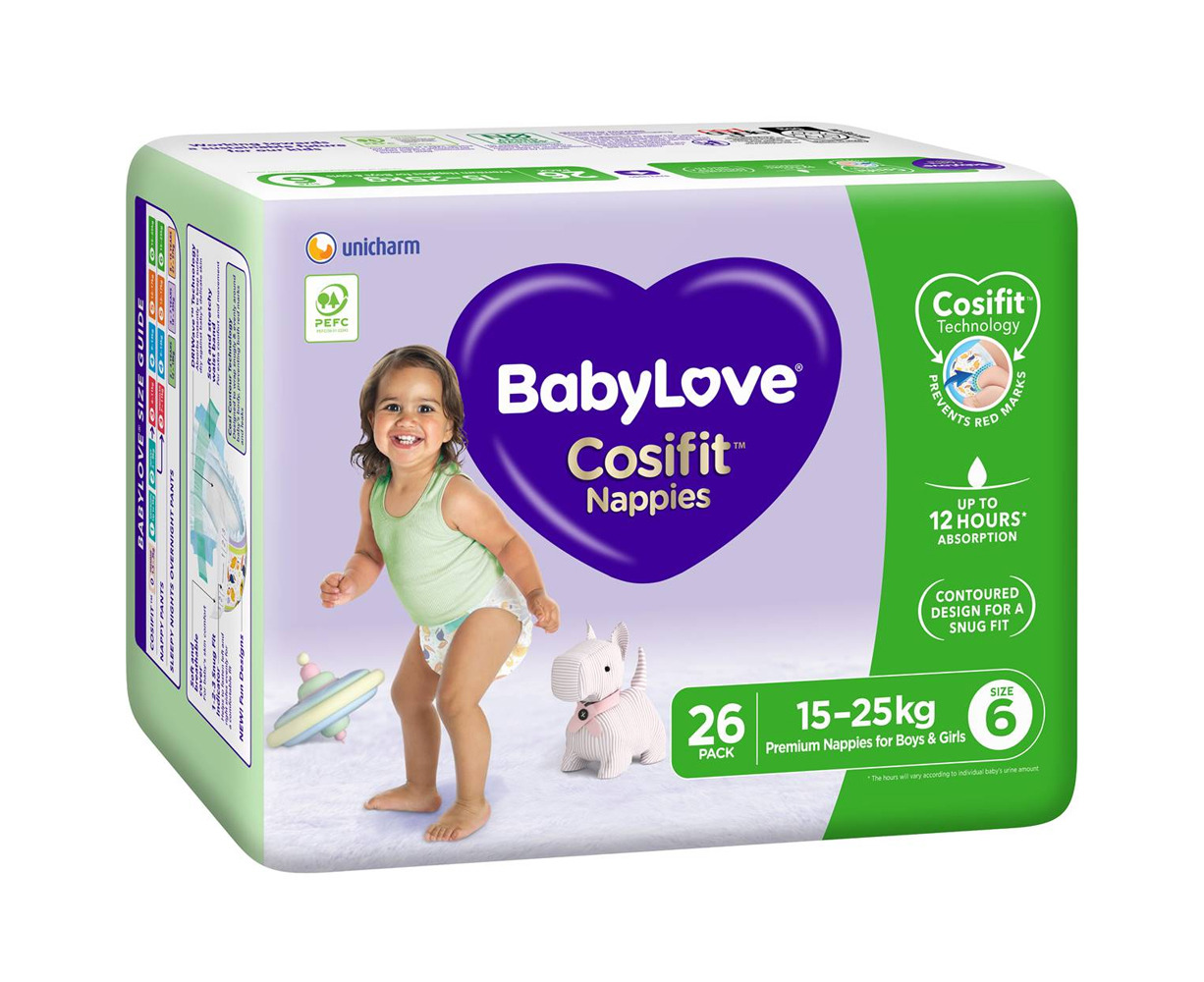 2 x Babylove Cosifit Nappies Size 6 Junior 15-25Kg Unisex Nappy