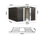 Livsip Garden Shed Outdoor Storage Sheds 2.57x2.05M Workshop Cabin Metal Base