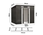 Livsip Garden Shed Outdoor Storage Sheds 1.94x1.21M Workshop Cabin Metal Base