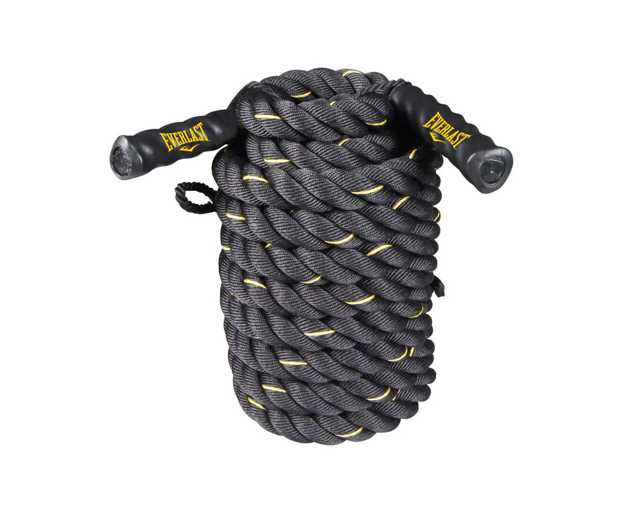 Everlast Heavy Fitness Training Home/Gym Strength Exercise 15m Battle Rope Black