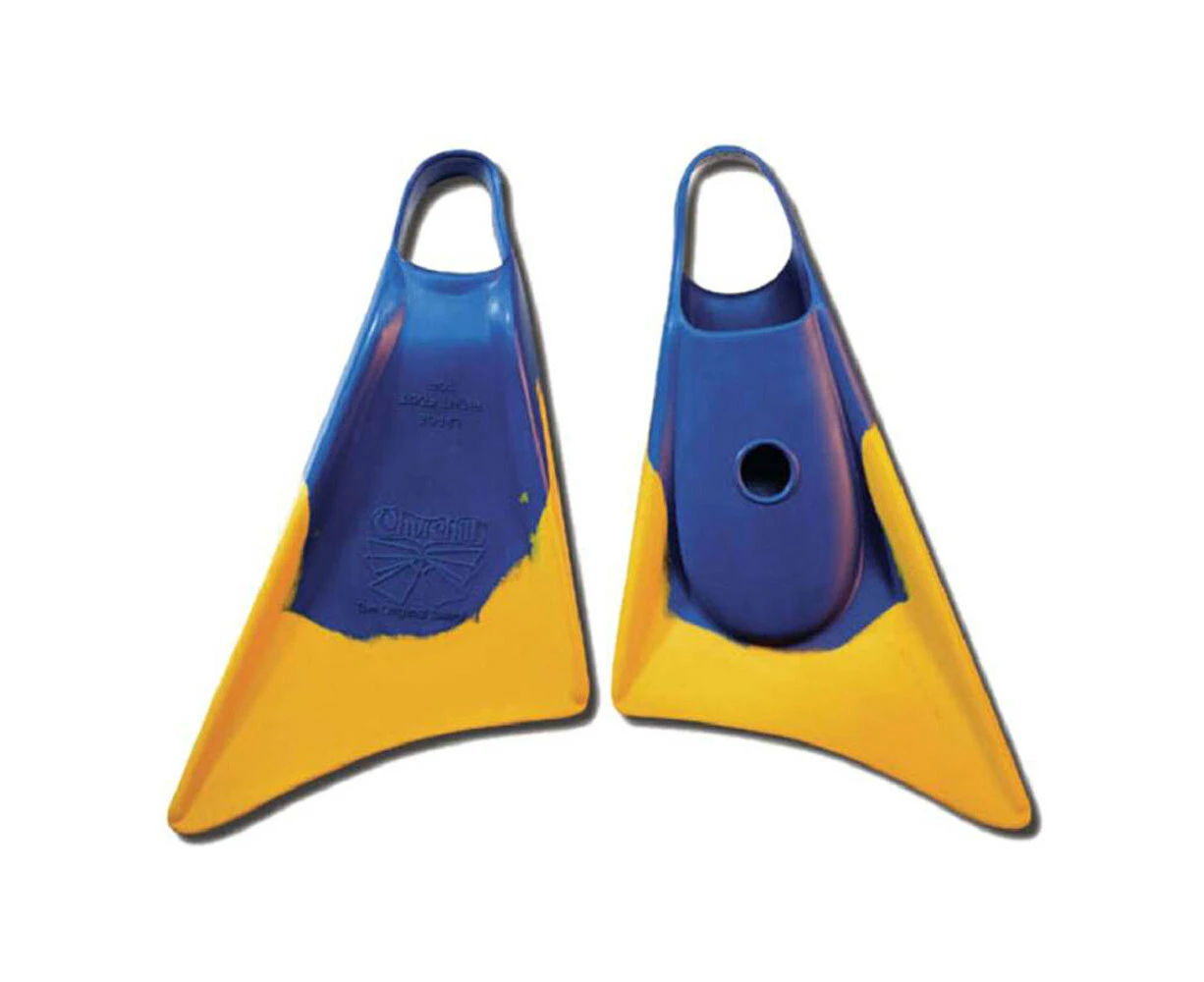 Makapuu Scuba Swimming Fin US 9-10.5 Medium/Large Rubber Flippers Blue/Yellow