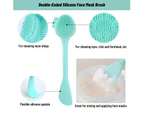 QYORIGIN Silicone Facial Cleansing Brush Face Scrubber and Cleanser, Double-Ended Silicone Face Mask Brush Scrub Brush for Face Exfoliating and Massage