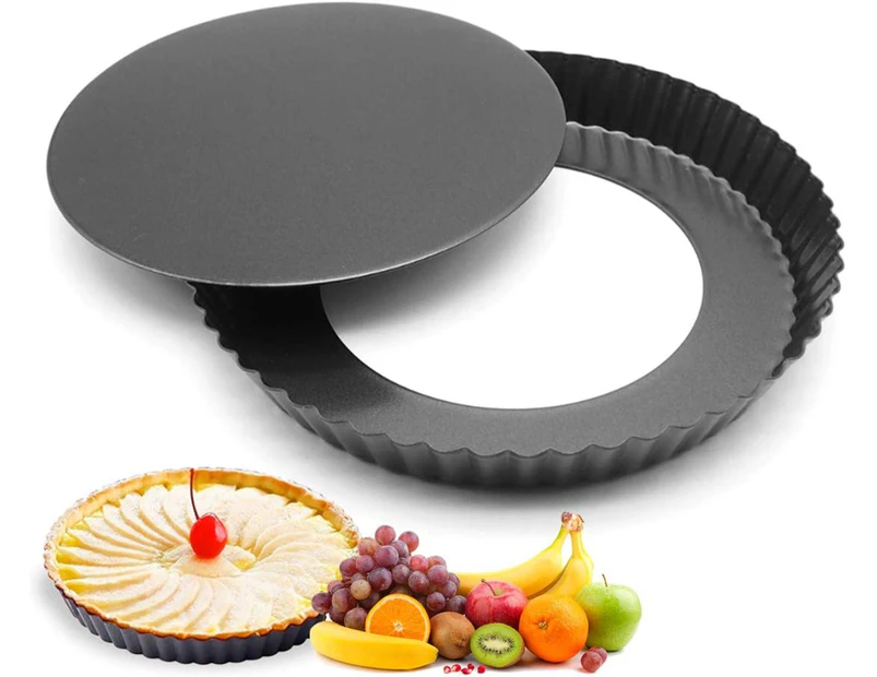 Non-Stick Round Fluted Tart Tins/Quiche Tart Pans with Loose Bases,Multi