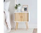 Cooper & Co. 61cm Dingley Accordion Bedside Table - White/Natural