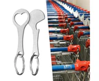 2Pcs Shopping Trolley Keys Removable Anti Rust Stainless Steel Shopping Trolley Removers for Daily Use-Slivery 2