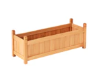 Green Fingers Garden Bed 90x30x33cm Wooden Planter Box Raised Container Growing