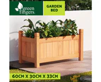 Green Fingers Garden Bed 60x30x33cm Wooden Planter Box Raised Container Growing