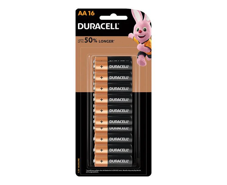 16pc Duracell Coppertop AA Size Alkaline Battery Single Use Batteries