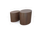 Albin Scandinavian Wooden Side Tables - Walnut