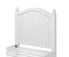 Emma White Single Bed Frame with Arched Headboard
