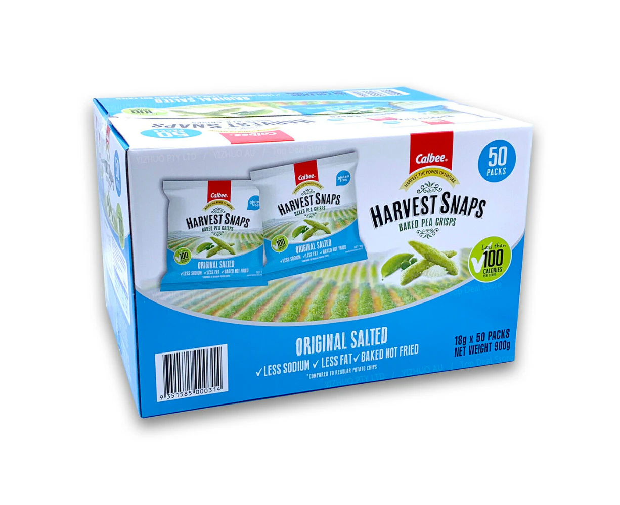 Calbee Harvest Snaps Baked Pea Crisps Original Salted 50 Packs