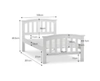 Leah White Single Bed Frame in Solid Timber