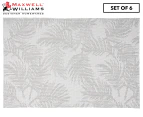 Set of 6 Maxwell & Williams 45x30cm Table Accents Rectangular Placemats - Frond Silver/White