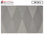 Set of 6 Maxwell & Williams 45x30cm Table Accents Rectangular Placemats - Diamond Dark Grey