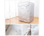 Washing Machine Cover Breathable Dust-proof Silver Color Good Heat Dissipation Washer Cover for Balcony-Silver