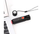 Mini Portable Multifunctional Usb Rechargeable Torch Camping Running Outdoor Light - Black