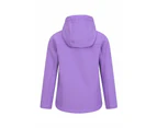 Mountain Warehouse Kids Softshell Jacket Hooded Fleece Lined Boys Girls Coat - Light Purple