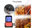 Wireless Digital Barbecue Kitchen Tool BBQ Food Meat Thermometer with Dual Probe-Red Black