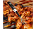 Cooking Thermometer Dual Probe Clear LCD Screen Metal Preset Temperature Settings Food Thermometer for Home-Black
