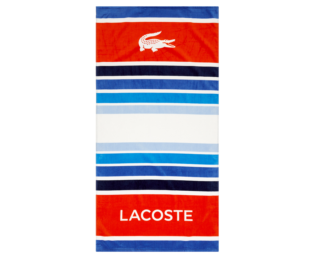 Lacoste Promenade Beach Towel - Blue/Red | Www.catch.co.nz