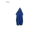 Hooded Quick Dry Beach Towel Changing Robe - Unisex - Blue