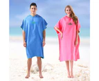 Hooded Quick Dry Beach Towel Changing Robe - Unisex - Blue