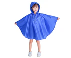 Kids Rain Poncho Hooded Jacket Rain Coat - Sapphire blue