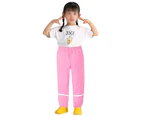 Boys Girls Reflective Waterproof Rain Pants Lightweight Rainwear - Pink
