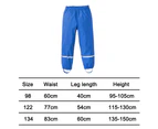 Boys Girls Reflective Waterproof Rain Pants Lightweight Rainwear - Blue