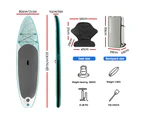 Weisshorn Stand Up Paddle Board 10.6ft Inflatable SUP Surfboard Paddleboard Kayak Surf Green