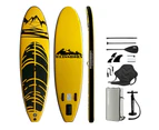 Weisshorn Stand Up Paddle Board 10.6ft Inflatable SUP Surfboard Paddleboard Kayak Surf Yellow