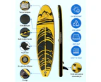 Weisshorn Stand Up Paddle Board 10.6ft Inflatable SUP Surfboard Paddleboard Kayak Surf Yellow